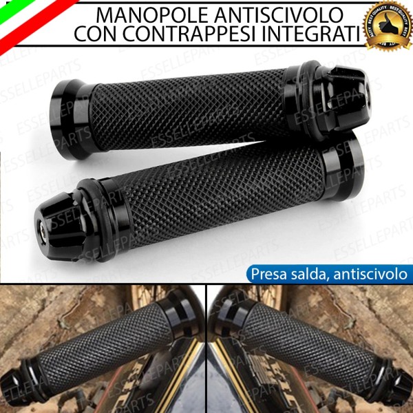 Manopole Antiscivolo - NERO - con Contrappesi per LAMBRETTA