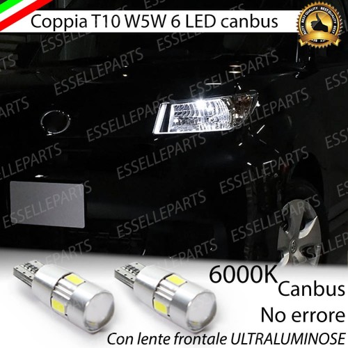 Coppia Lampade T10 W5W LED canbus con lente frontale per luci di posizione per DAIHATSU MATERIA