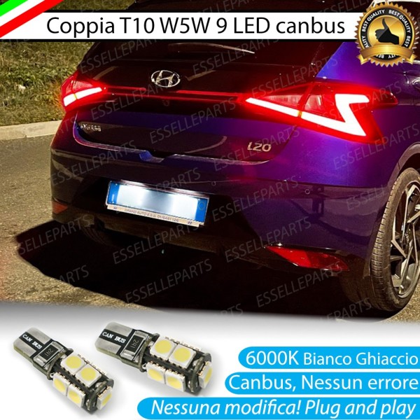 Luci Targa 9 LED Canbus 6000K per HYUNDAI I20 III