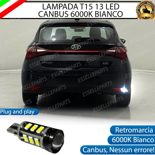 Lampada LED Retromarcia 13 LED Canbus 6000K con lente HYUNDAI I20 MK3 con fari Alogeni