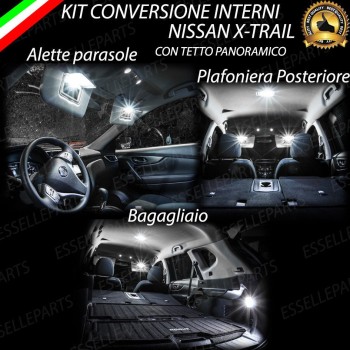 Kit LED interni Completo 6000K Canbus Nissan X-Trail MK3 con Tetto Panoramico Kit LED interni Completo 6000K Canbus Nissan X-Trail MK3 con Tetto Panoramico