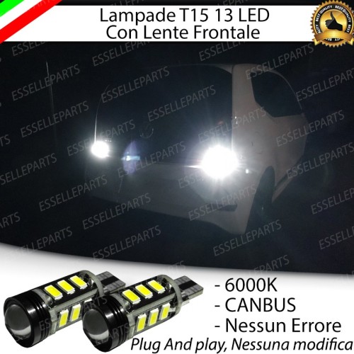 Coppia lampade 13 LED Retromarcia T15 con lente 6000K per VW Up Dal 2017