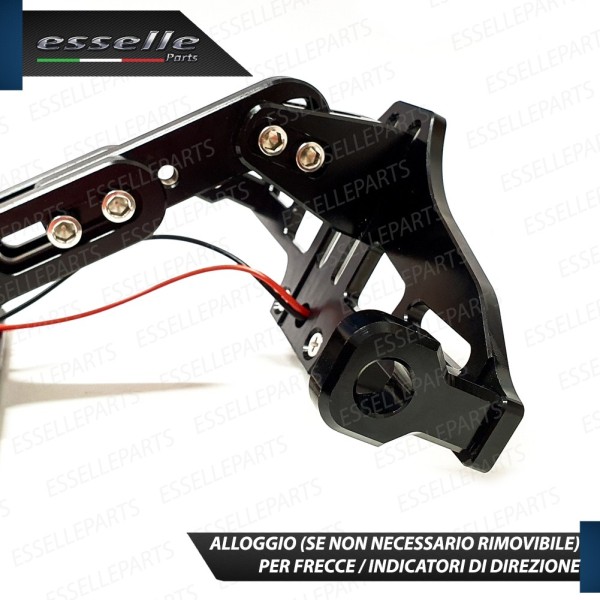 PortaTarga con LED in Metallo Regolabile NERO Specifico per Aprilia