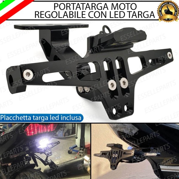PortaTarga con LED in Metallo Regolabile NERO Specifico per Cagiva