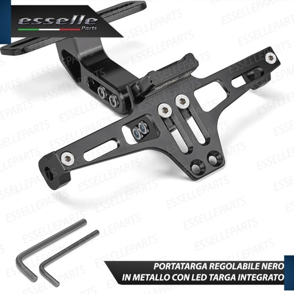 PortaTarga con LED in Metallo Regolabile NERO Specifico per Cagiva