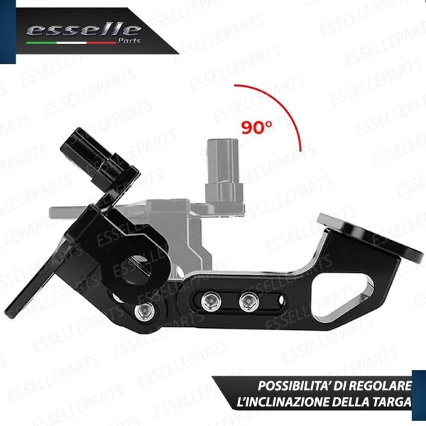 PortaTarga con LED in Metallo Regolabile NERO Specifico per Husqvarna