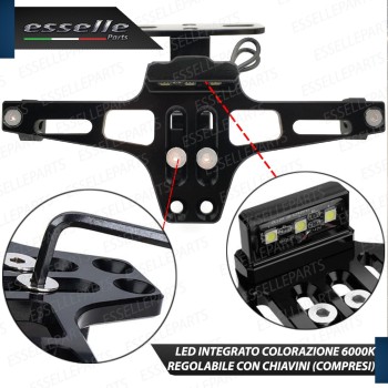 PortaTarga con LED in Metallo Regolabile NERO Specifico per Malaguti