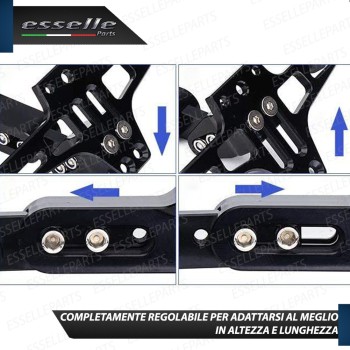 PortaTarga con LED in Metallo Regolabile NERO Specifico per Malaguti
