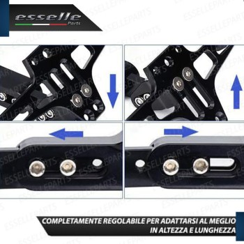 PortaTarga con LED in Metallo Regolabile NERO Specifico per Triumph