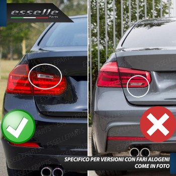 Coppia lampade Retromarcia P21W 15 LED con lente BMW Serie 3 F30 F31 con fari Alogeni