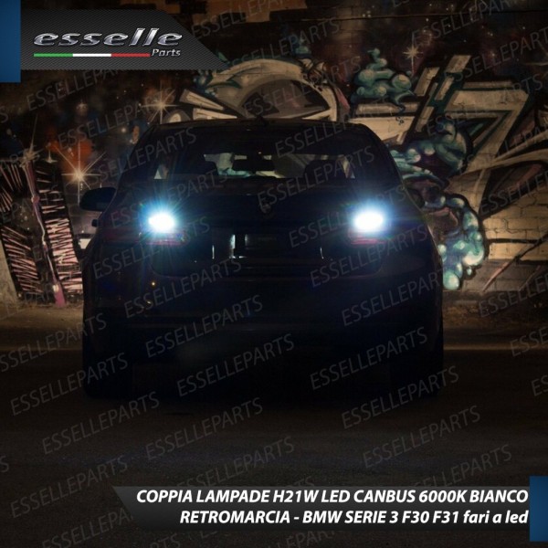 Coppia lampade Retromarcia 24 LED H21W PER BMW SERE 3 F30 F31 con fari LED
