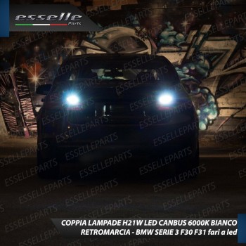 Coppia lampade Retromarcia 24 LED H21W PER BMW SERE 3 F30 F31 con fari LED