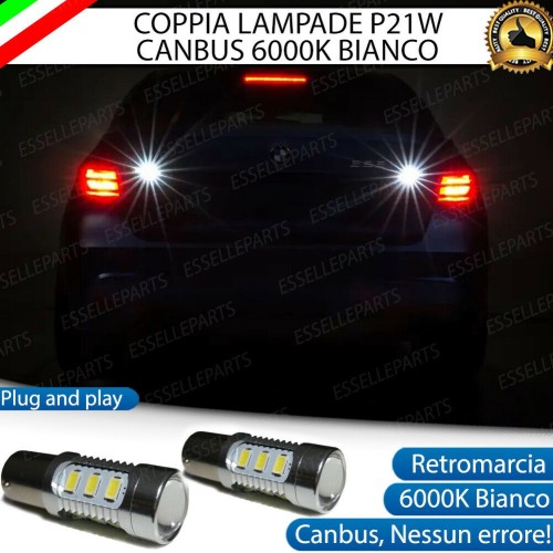 Coppia lampade Retromarcia P21W 15 LED con lente BMW Serie 3 F34 GT con fari Alogeni