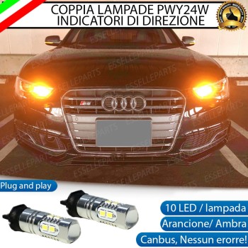 Coppia Frecce Anteriori PWY24W 10 LED Canbus AUDI A5 RESTYLING DAL 2012 IN POI
