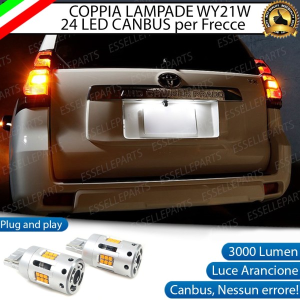 Coppia Lampade T20 WY21W 24 LED CANBUS 3.0 PER FRECCE DIREZIONALI POSTERIORI TOYOTA LAND CRUISER J15