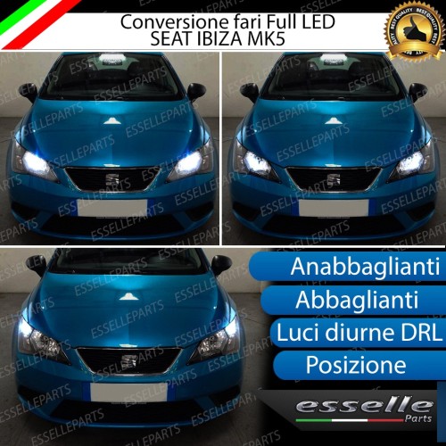 Conversione Fari Full LED 6000K bianco Seat Ibiza 6J Restyling con parabola singola