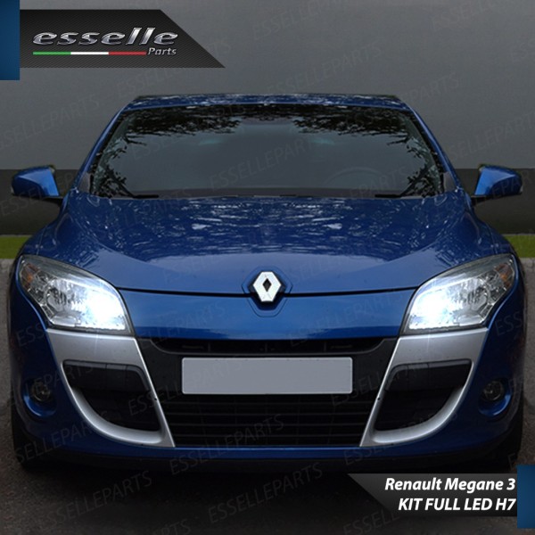 Kit Full LED H7 6400 Lumen 6000K bianco Abbaglianti RENAULT MEGANE 3 fari a parabola