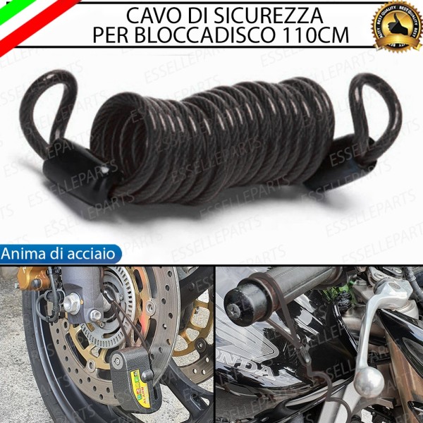 Cavo di Sicurezza - NERO - per Antifurto moto,motorini,scooter BUELL