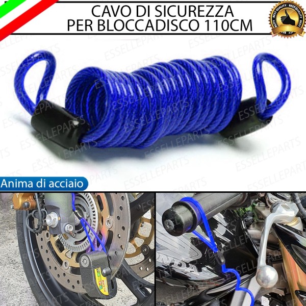 Cavo di Sicurezza - BLU - per Antifurto moto,motorini,scooter KTM