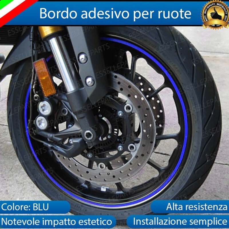 Bordo BLU adesivo per ruote rimblades profilo copertura  moto,motorini,scooter YAMAHA