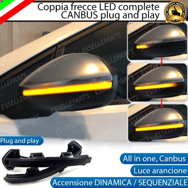 Coppia Frecce LED Dinamiche Laterali per specchietti VW passat b8 nero fumè