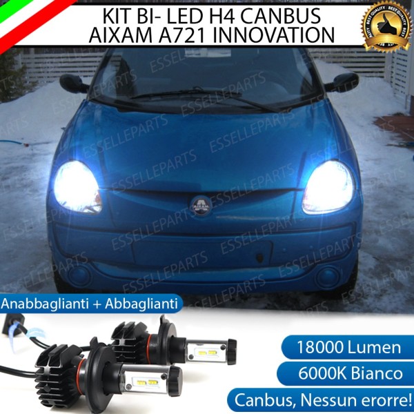 Kit Full Led 6000k canbus LAMPADE H4 AIXAM A721 INNOVATION Luce Bianca No  Error