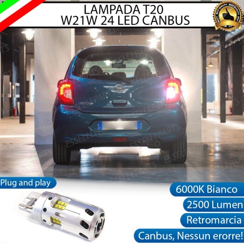 Luce Retromarcia a LED CANBUS 3.0 T20 W21W per NISSAN MICRA IV RESTYLING DAL 06-2013