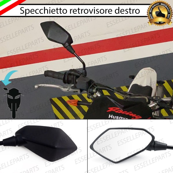 Specchietto Retrovisore - DESTRO - Nero Universale per moto,motorini,scooter