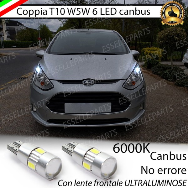 Coppia Lampade T10 W5W LED canbus con lente frontale per luci di posizione per Ford B-Max