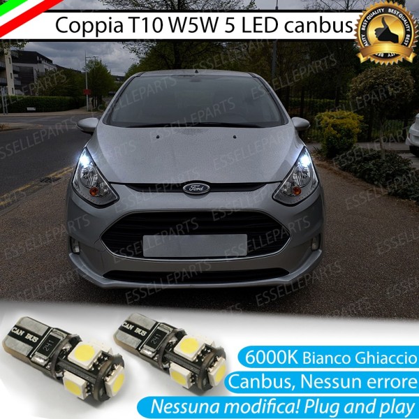 Coppia Lampade T10 W5W 5 LED Canbus 6000K bianco Ford B-Max