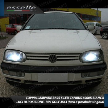 Kit Full Led 6000k canbus LAMPADE H4 VW GOLF 3 CON FARO A PARABOLA SINGOLA  luce Bianca No Error