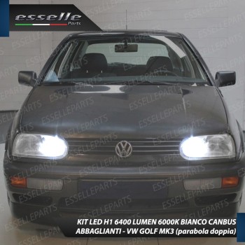 Kit Full Led 6000k canbus VW GOLF 3 CON FARO A PARABOLA DOPPIA Luce Bianca  No Error