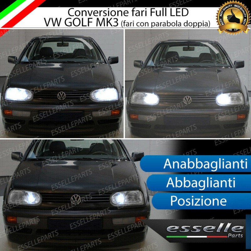 Coppia Fari Led Volkswagen Golf Luci di Posizione Drl e Abbaglianti Led  Anabbaglianti Xenon