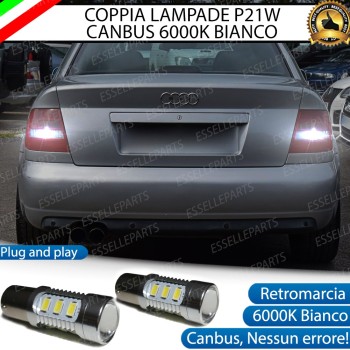 Coppia Lampade LED Retromarcia Da 15 LED Canbus 6000K con lente Audi A4 B5 Dal 1999