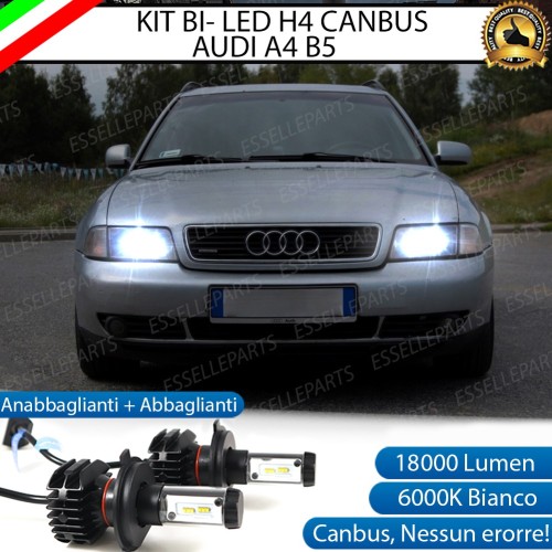 Kit Full LED H4 18000 Lumen 6000K bianco AUDI A4 B5 con Fari a parabola singola