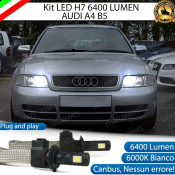 Kit Full LED H7 6400 LUMEN 6000KAbbaglianti AUDI A4 B5 con fari a parabola doppia