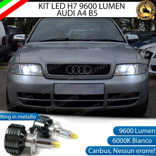 Kit Full LED H7 9600 LUMEN 6000K Anabbaglianti AUDI A4 B5 1999 fari parabola doppia