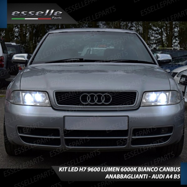 Kit Full LED H7 9600 LUMEN 6000K Anabbaglianti AUDI A4 B5 1999 fari parabola doppia