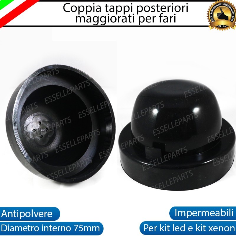 COPPIA TAPPO IN GOMMA CHIUSURA 75mm FARO PER KIT FULL LED O XENON