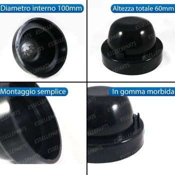 Coppia Tappi posteriori maggiorati per Fari diametro 100mm