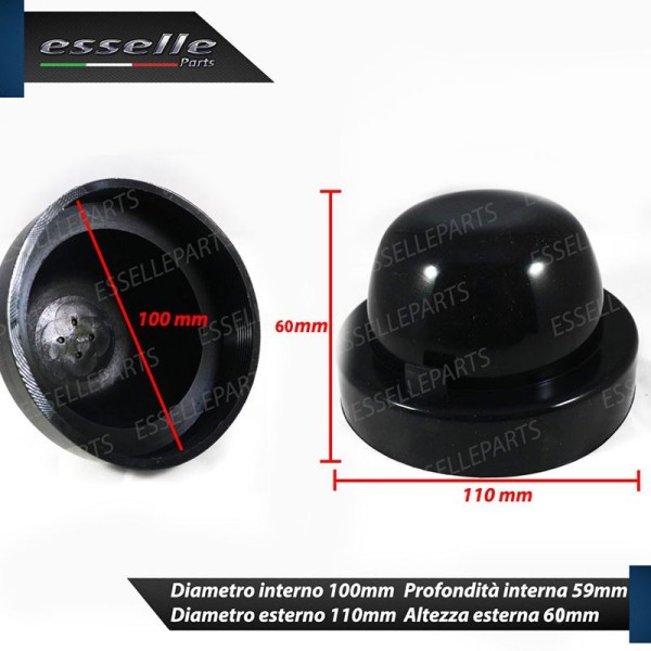 Coppia Tappi posteriori maggiorati per Fari diametro 100mm