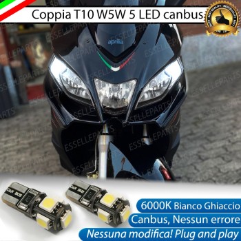 Coppia Lampade di Posizione LED T10 W5W per APRILIA SRV 850 2011-2016