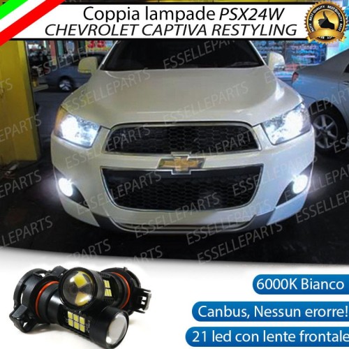 Coppia Lampade PSX24W 21 LED 6000K Canbus Fendinebbia Chevrolet Captiva Restyling