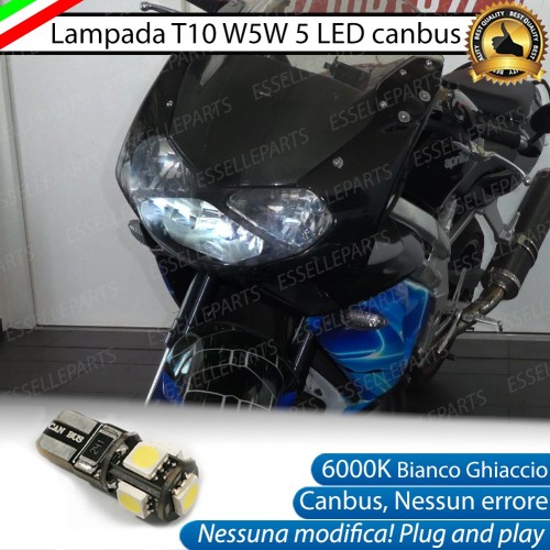 Lampada Singola di Posizione LED T10 W5W per APRILIA SL 1000 2000-2004 Falco