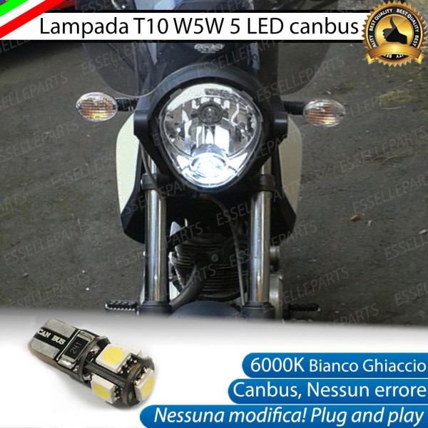 Lampada Singola di Posizione LED T10 W5W per DERBI Cross City 125 2007-2013