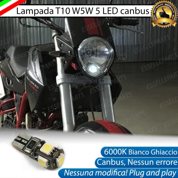 Lampada Singola di Posizione LED T10 W5W per DERBI Mulhacen 659 2008-2011 Cafe