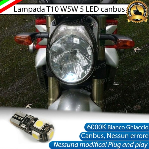 Lampada Singola di Posizione LED T10 W5W per MV AGUSTA Brutale 989 2007-2011 R