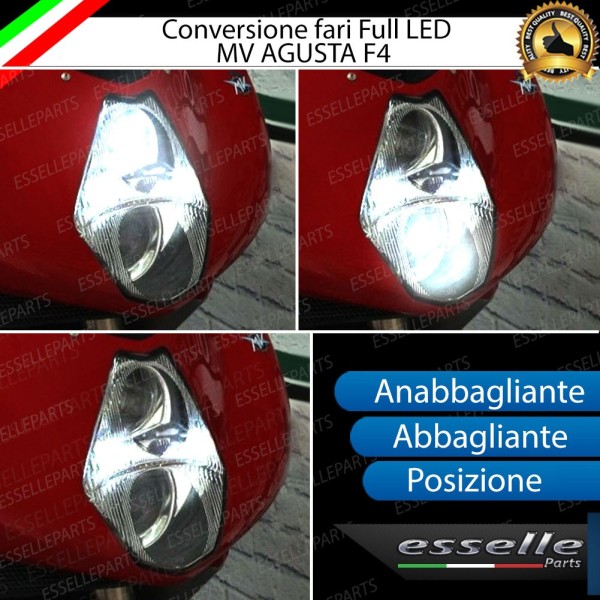 Conversione Fari Full LED per MV AGUSTA F4 1000 (2004-2005) S Lampade 6000K Bianco Ghiaccio