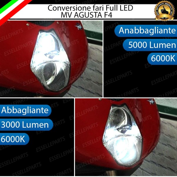 Conversione Fari Full LED per MV AGUSTA F4 750 (2001-2002) SPR Lampade 6000K Bianco Ghiaccio