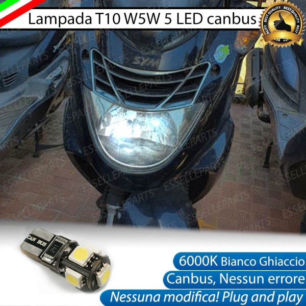 Lampada Singola di Posizione LED T10 W5W per SYM Joyride 250 2000-2002